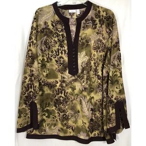 APT 9 Womens 2X Multicolored Floral Paisley Boho Sheer Tunic-227